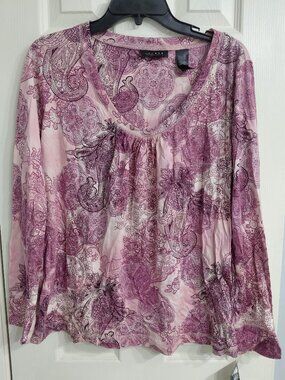 Pink and Purple Paisley Geometric Blouse
